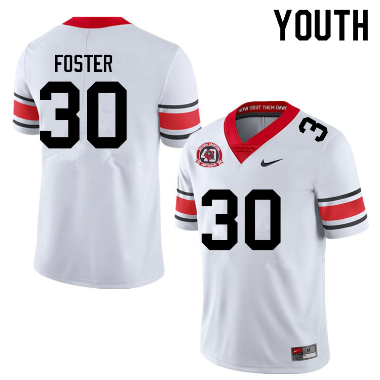 Youth #30 Terrell Foster Georgia Bulldogs College Football Jerseys Sale-40th Anniversary